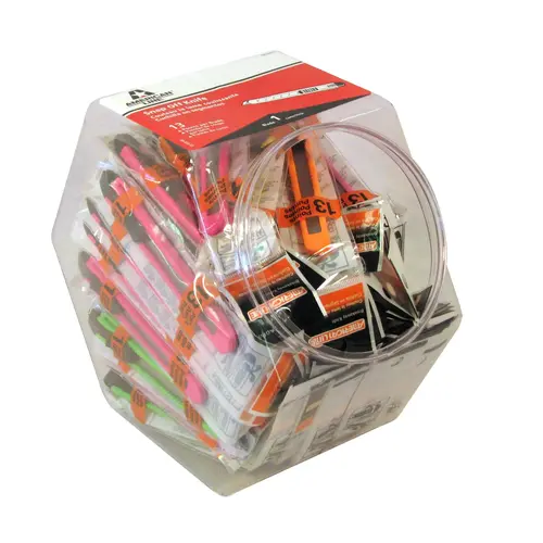 13 Pt./9MM Plastic Snap off Knife Neon Colors - Jar of 75