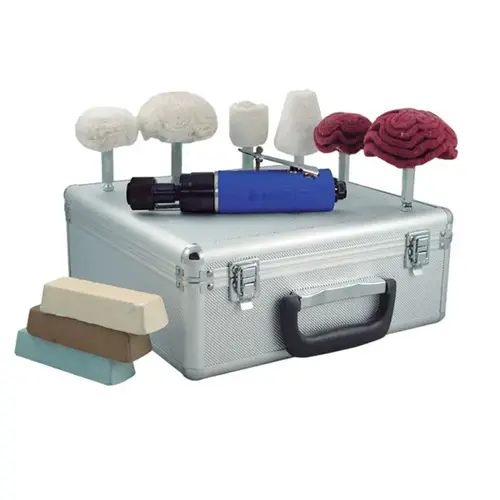 Headlight Restoration and Metal Polishing Kit, 2-1/2 in, 3/8 in Arbor, 2500 rpm, 4 cfm Headlight Restoration and Metal Polishing Kit, 2-1/2 in, 3/8 in Arbor, 2500 rpm, 4 cfm