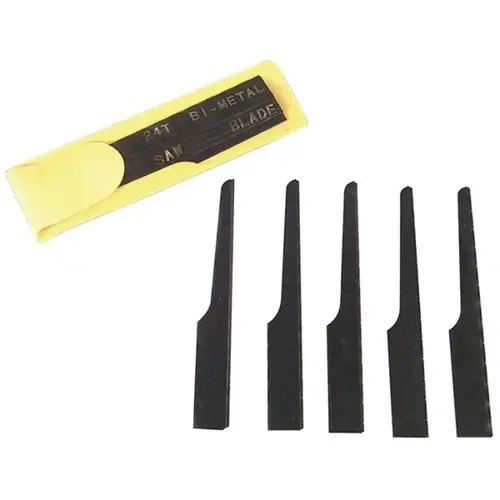 5-Piece Blade Set, 24 TPI, Bi-Metal, Use With: Model 129TW Heavy Duty Air Saber Saw Yellow Sleeve