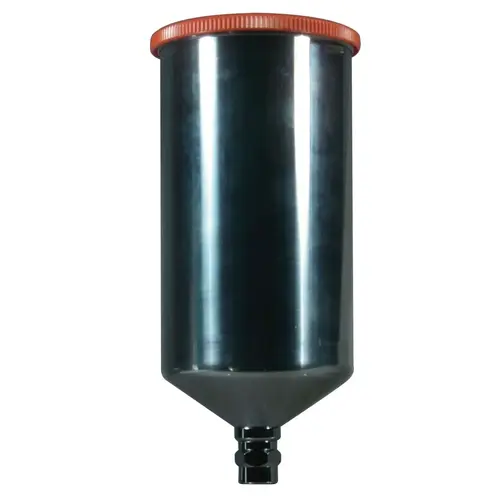 Gravity Feed Cup with Screw-on Lid, 1 L Capacity, M16 x 1.5 Female Thread, Aluminum Gravity Feed Cup with Screw-on Lid, 1 L Capacity, M16 x 1.5 Female Thread, Aluminum