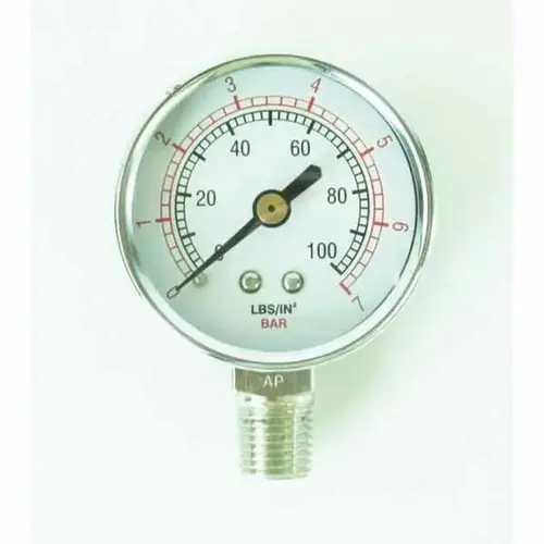 83-2727 Air Pressure Gauge, 100 psi, 1/4 in MNPT, 2-3/16 in Dia, Use With: MX Medium Pressure Pumps 83-2727 Air Pressure Gauge, 100 psi, 1/4 in MNPT, 2-3/16 in Dia, Use With: MX Medium Pressure Pumps
