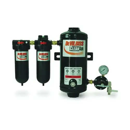 3-Stage Desiccant Air Dryer System, 1/2 in FNPT Inlet x 1/2 in FNPT Outlet, 25 cfm, 150 psig 3-Stage Desiccant Air Dryer System, 1/2 in FNPT Inlet x 1/2 in FNPT Outlet, 25 cfm, 150 psig