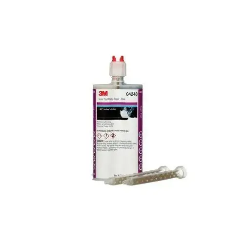 Super Fast Repair Adhesive, 200 mL Dual Syringe Cartridge, Viscous Liquid, Clear/Black