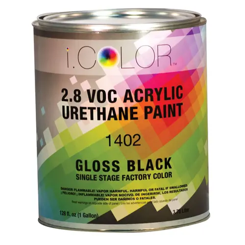 1402-1 1400 1-Stage Acrylic Urethane Paint, 1 gal, Black, 4:1:1 Mixing, 850 sq-ft/gal at 1 dry mil Coverage