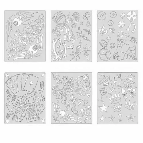 Kustom Kulture FX Mini Series Freehand Airbrush Template, 7 in L x 5 in W Transparent