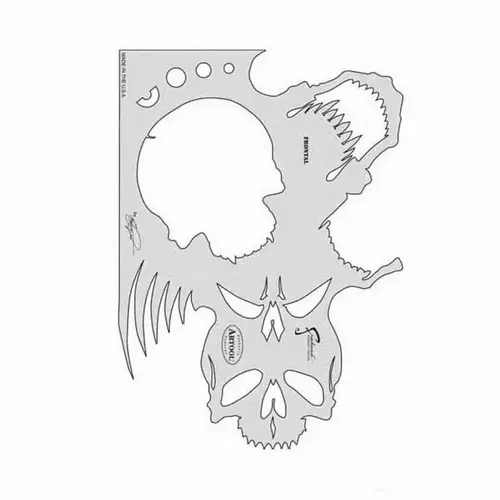 Skullmaster Series The Frontal Freehand Airbrush Template, 9-1/2 in L x 7 in W Transparent Skullmaster Series The Frontal Freehand Airbrush Template, 9-1/2 in L x 7 in W Transparent