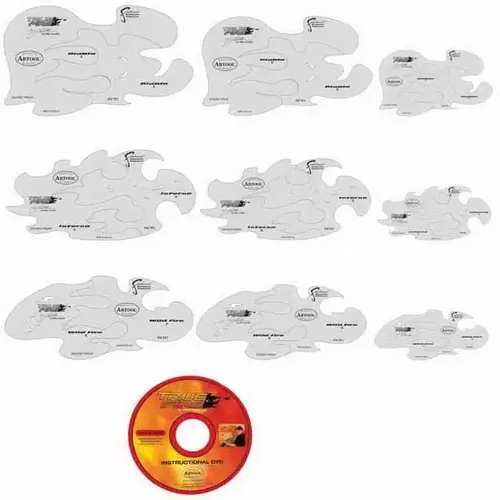 True Fire Series Freehand Airbrush Template Set, Mylar, Transparent True Fire Series Freehand Airbrush Template Set, Mylar, Transparent