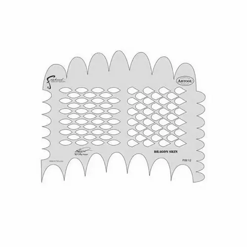 FX-II-12 FX II Series Dragon Skin Freehand Airbrush Template, 8 in L x 10 in W Transparent FX-II-12 FX II Series Dragon Skin Freehand Airbrush Template, 8 in L x 10 in W Transparent