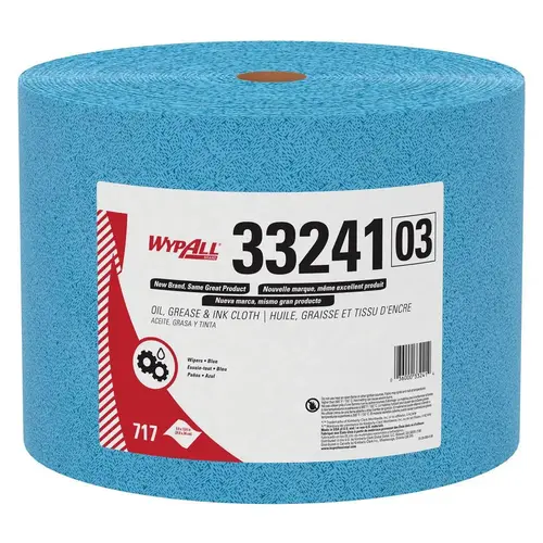 Jumbo Roll Cloth, 13.4 x 9.8 in, 717, Polypropylene, Blue, 1 Plys Jumbo Roll Cloth, 13.4 x 9.8 in, 717, Polypropylene, Blue, 1 Plys