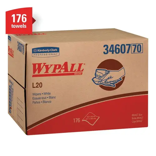 L20 Series Brag Box Cloth, 12-1/2 x 16.8 in, 176, Paper, White, 4 Plys L20 Series Brag Box Cloth, 12-1/2 x 16.8 in, 176, Paper, White, 4 Plys