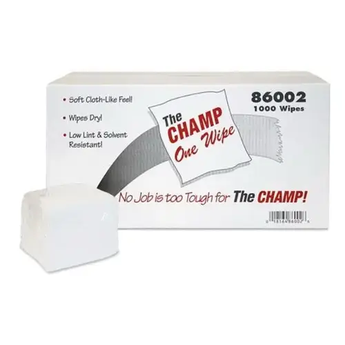 All Purpose 1/4 Fold Cleaning Wipes, 1000, 13 in L x 12 in W, DRC, White