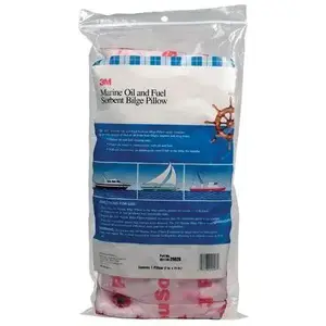 3M 29026 Marine Oil and Fuel Absorbent Bilge Pillow, 15 in L x 7 in W, 12.1 gal Absorption Capacity White