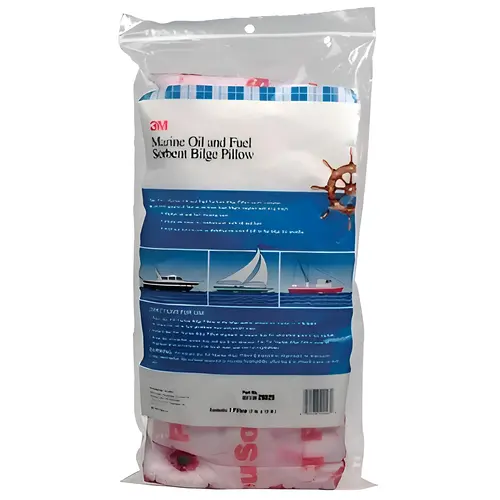 Marine Oil and Fuel Absorbent Bilge Pillow, 15 in L x 7 in W, 12.1 gal Absorption Capacity White Marine Oil and Fuel Absorbent Bilge Pillow, 15 in L x 7 in W, 12.1 gal Absorption Capacity White