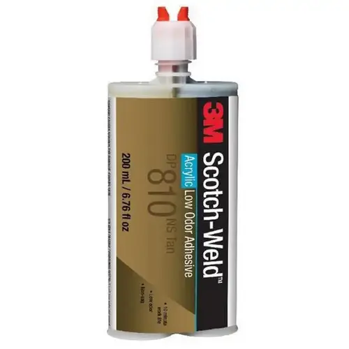 DP810 Series Low Odor Acrylic Adhesive, 50 mL Cartridge, Paste, Green/White, 8 to 24 hr Curing DP810 Series Low Odor Acrylic Adhesive, 50 mL Cartridge, Paste, Green/White, 8 to 24 hr Curing