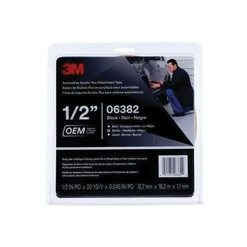 AUTO ACRYLIC PLUS ATTACHMENT TAPE 06382 BL Black AUTO ACRYLIC PLUS ATTACHMENT TAPE 06382 BL Black