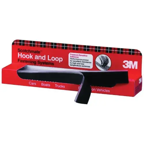 Hook and Loop Fastening System, 1 x 12 in, Nylon, Black Hook and Loop Fastening System, 1 x 12 in, Nylon, Black