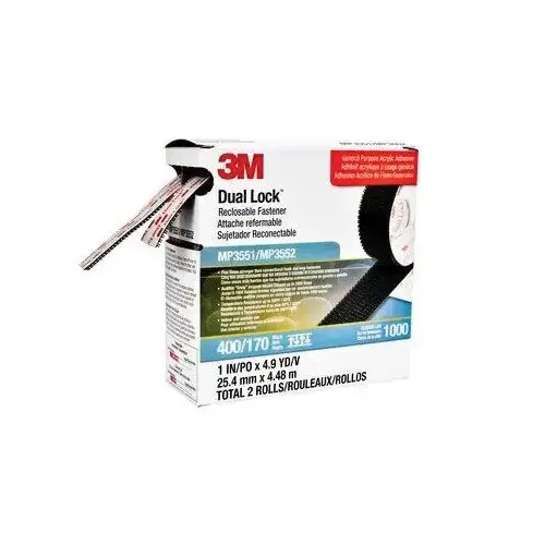 Type 170/400 Reclosable Fastener, Polyolefin Liner, 4.9 yd x 1 in, Black/Clear Type 170/400 Reclosable Fastener, Polyolefin Liner, 4.9 yd x 1 in, Black/Clear