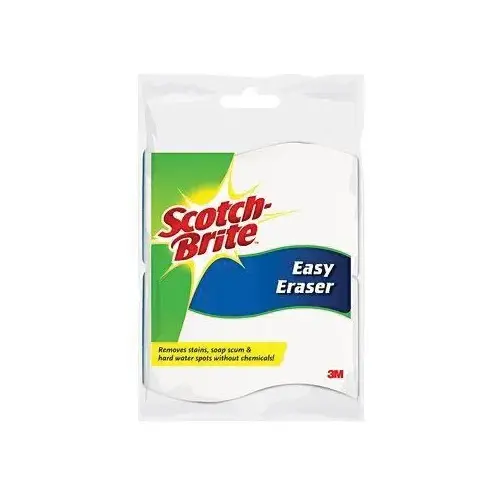 Non-Scratch Easy Erasing Pad, 5.2 in L x 2.8 in W, Synthetic Fiber Abrasive White/Blue Non-Scratch Easy Erasing Pad, 5.2 in L x 2.8 in W, Synthetic Fiber Abrasive White/Blue