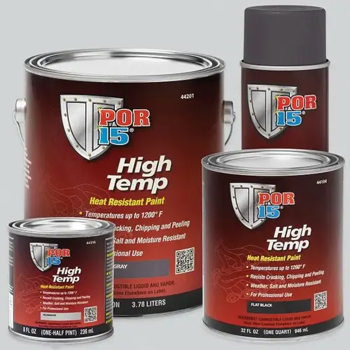 Heat Resistant High Temperature Paint, 15 oz Aerosol Can, Manifold Gray, Liquid, 4 hr Curing