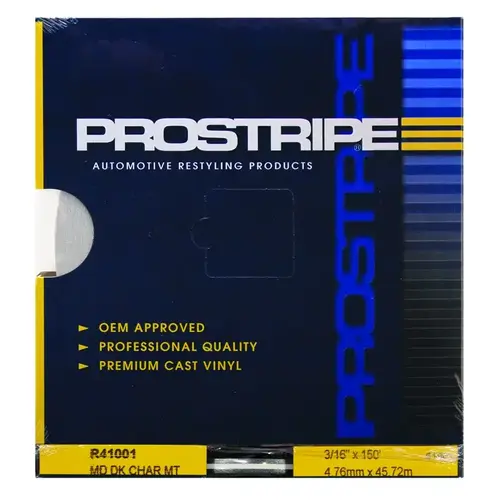 Vinyl Double-Stripe Pinstriping Tape, 3/16" x 150', Medium Dark Charcoal Metallic Vinyl Double-Stripe Pinstriping Tape, 3/16" x 150', Medium Dark Charcoal Metallic