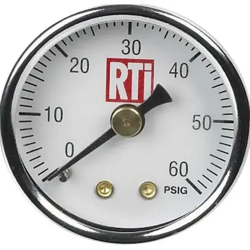 Pressure Gauge, 1-1/2 in Dia, 0 to 60 psi, Use With: MR-1 Mini Paint Gun Regulators