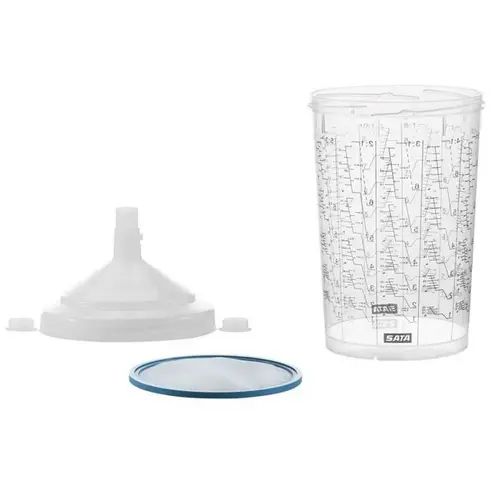 Multi-Purpose Disposable Cup with Lid and Filter, 0.3 L, Use With: SATAjet 5000 B Multi-Purpose Disposable Cup with Lid and Filter, 0.3 L, Use With: SATAjet 5000 B