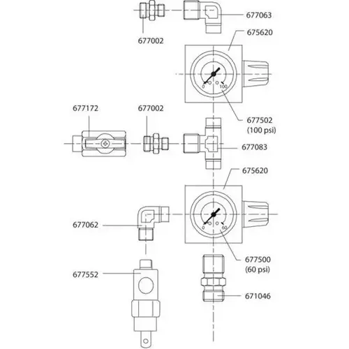 Dual Pressure Regulator, Use With: 10 to 40 L Standard and Manual Stir Pressure Tank Dual Pressure Regulator, Use With: 10 to 40 L Standard and Manual Stir Pressure Tank