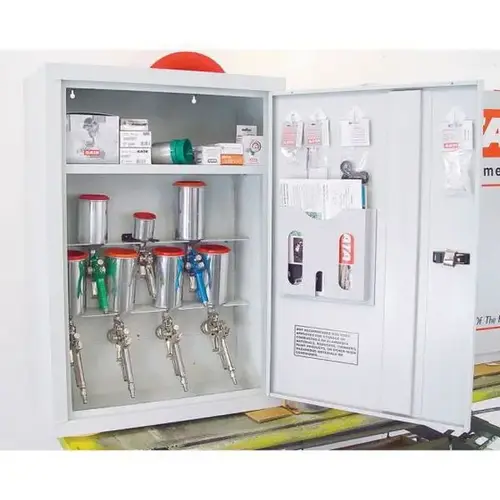 96 Small Single Door Lockable Spray Gun Cabinet, 35 in H x 25 in W x 12 in D