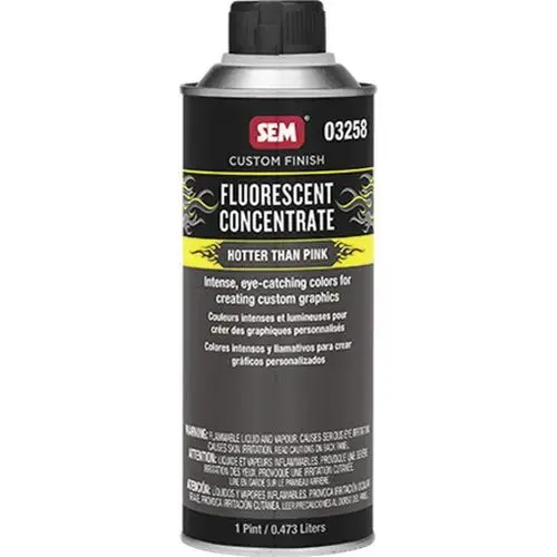 Custom Finish Fluorescent Concentrate, 1 pt Aerosol Can, Hotter Than Pink, 4:1 and 1:1 Mixing