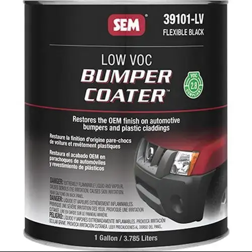 Low VOC Bumper Coating, 1 gal Can, Flexible Black, 180 sq-ft/gal Coverage Low VOC Bumper Coating, 1 gal Can, Flexible Black, 180 sq-ft/gal Coverage