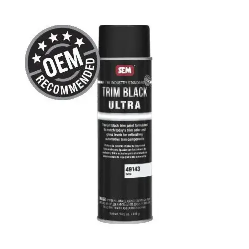 Trim Paint, 20 oz, Satin Black, 3 to 5 min Curing, Aerosol Trim Paint, 20 oz, Satin Black, 3 to 5 min Curing, Aerosol