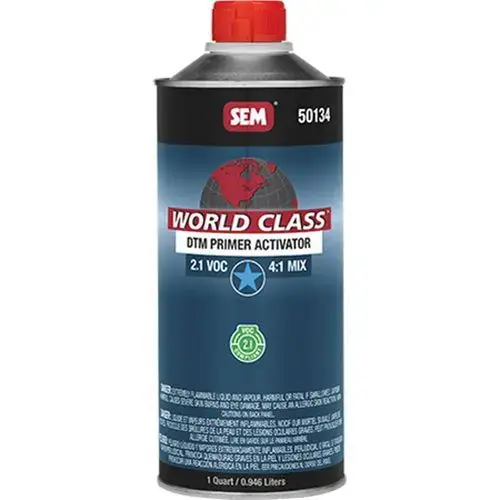 Activator, 1 qt Aerosol Can, Clear to Amber, Liquid, Use With: World Class DTM Primer Activator, 1 qt Aerosol Can, Clear to Amber, Liquid, Use With: World Class DTM Primer