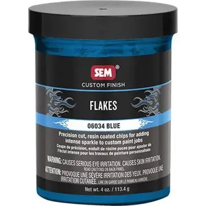 SEM 6034 Flakes, 4 oz Jar, Blue, Solid