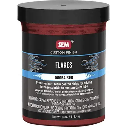 Flakes, 4 oz Jar, Red, Solid