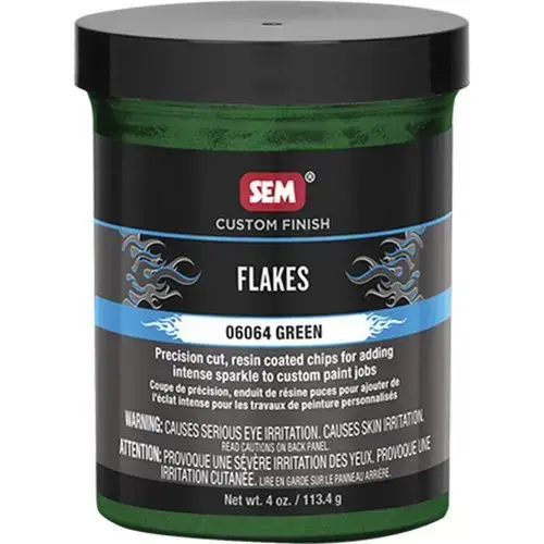 Flakes, 4 oz Jar, Green, Solid Flakes, 4 oz Jar, Green, Solid