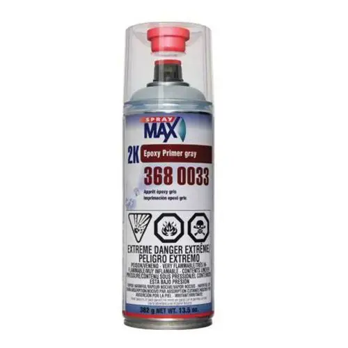 2K Epoxy Primer, 13.3 oz Aerosol Can, Matte Gray, 1.2 to 2.4 sq-ft/gal Coverage