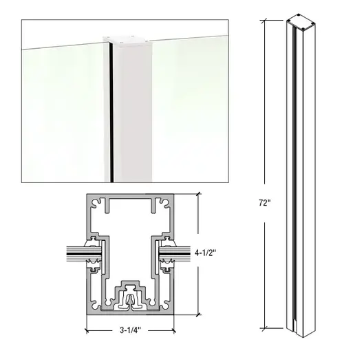 72" Sky White Cielo Center Post Kit