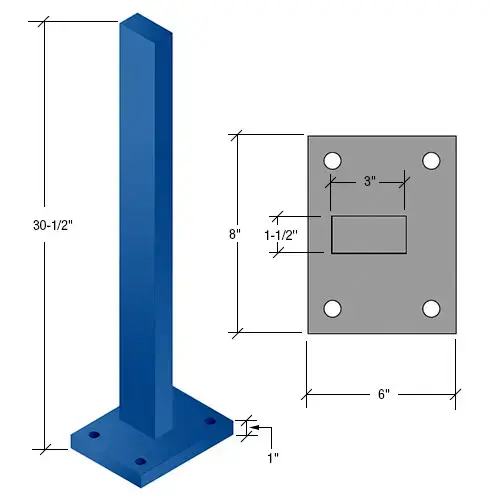 30" Custom Cielo Solid Stanchion 30" Custom Cielo Solid Stanchion