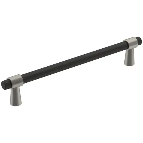 Mergence 6-5/16" Center to Center Matte Black/Cabinet Pull Satin Nickel Finish Mergence 6-5/16" Center to Center Matte Black/Cabinet Pull Satin Nickel Finish