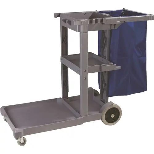 Long Platform Gray Polyethylene Janitors Cart with 5th Wheel Color/Finish Family Long Platform Gray Polyethylene Janitors Cart with 5th Wheel Color/Finish Family