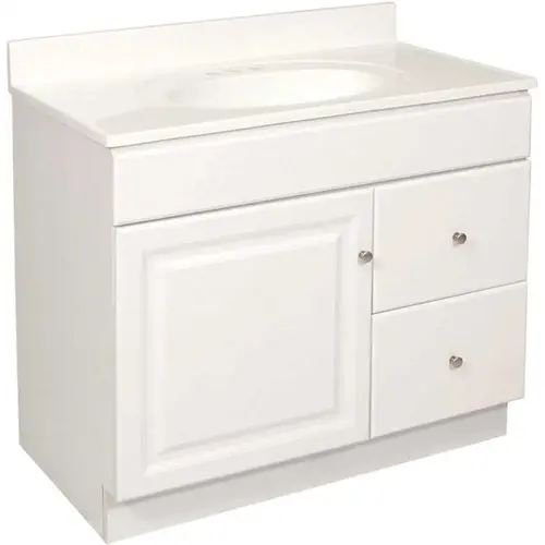 Wyndham 36 in. W x 21 in. D Unassembled Bath Vanity Cabinet Only in Semi-Gloss White