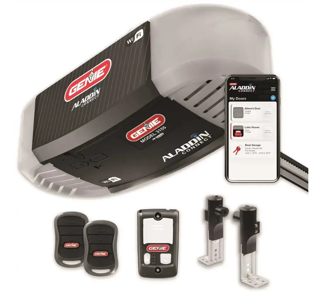 Genie 3155D-TSV Signature Series 3/4 hp. Ultra-Quiet Belt Drive Smart Garage  Door Opener Buy Now, image size:1100x1000