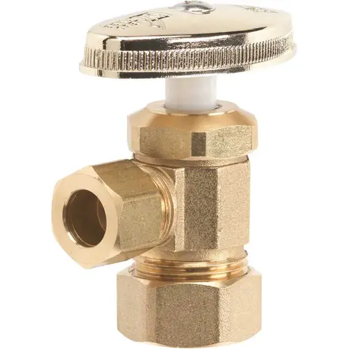 1/2 in. Nominal Compression Inlet x 3/8 in. O.D. Compression Outlet Multi-Turn Angle Valve, Rough Brass