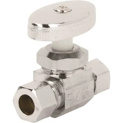 3/8 in. O.D. Compression Inlet x 3/8 in. O.D. Compression Outlet Multi-Turn Straight Valve, Chrome