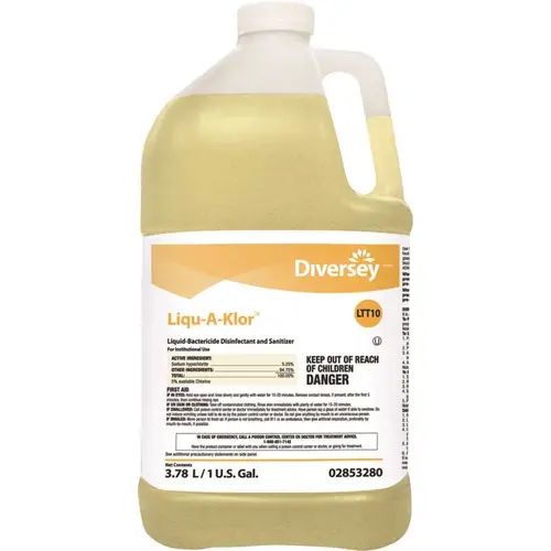 1 Gal. Disinfectant and Sanitizer, Liquid-Bactericide Clear Yellow - pack of 4