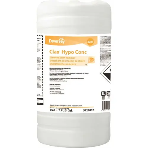 15 Gal. HYPO CONC 42B1 Chlorine Stain Remover Drum Clear Light Yellow