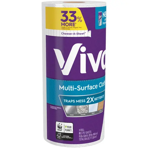 Multi-Surface Cloth Paper Towel (1 Roll) White Multi-Surface Cloth Paper Towel (1 Roll) White
