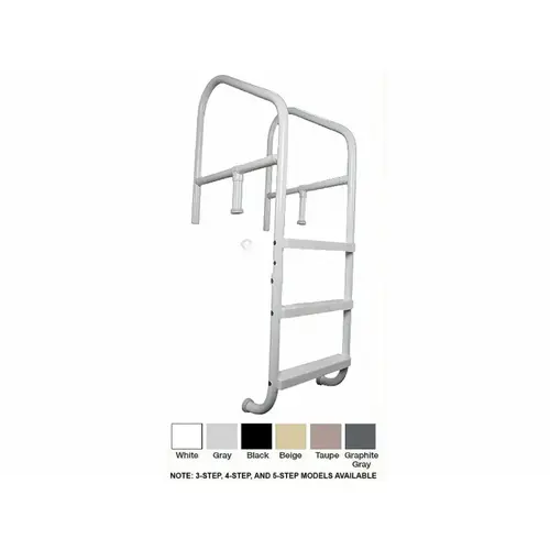 36" X 67" Taupe 3-step Cross-braced Pool Ladder With 12" Extension