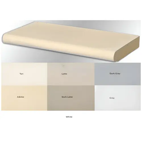 12x24 White Straight Bullnose