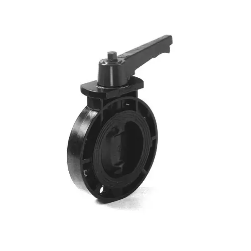 Butterfly Valve PVC 6 Handle, Color: Black, Size: 6", Pressure Rate: 150 psi